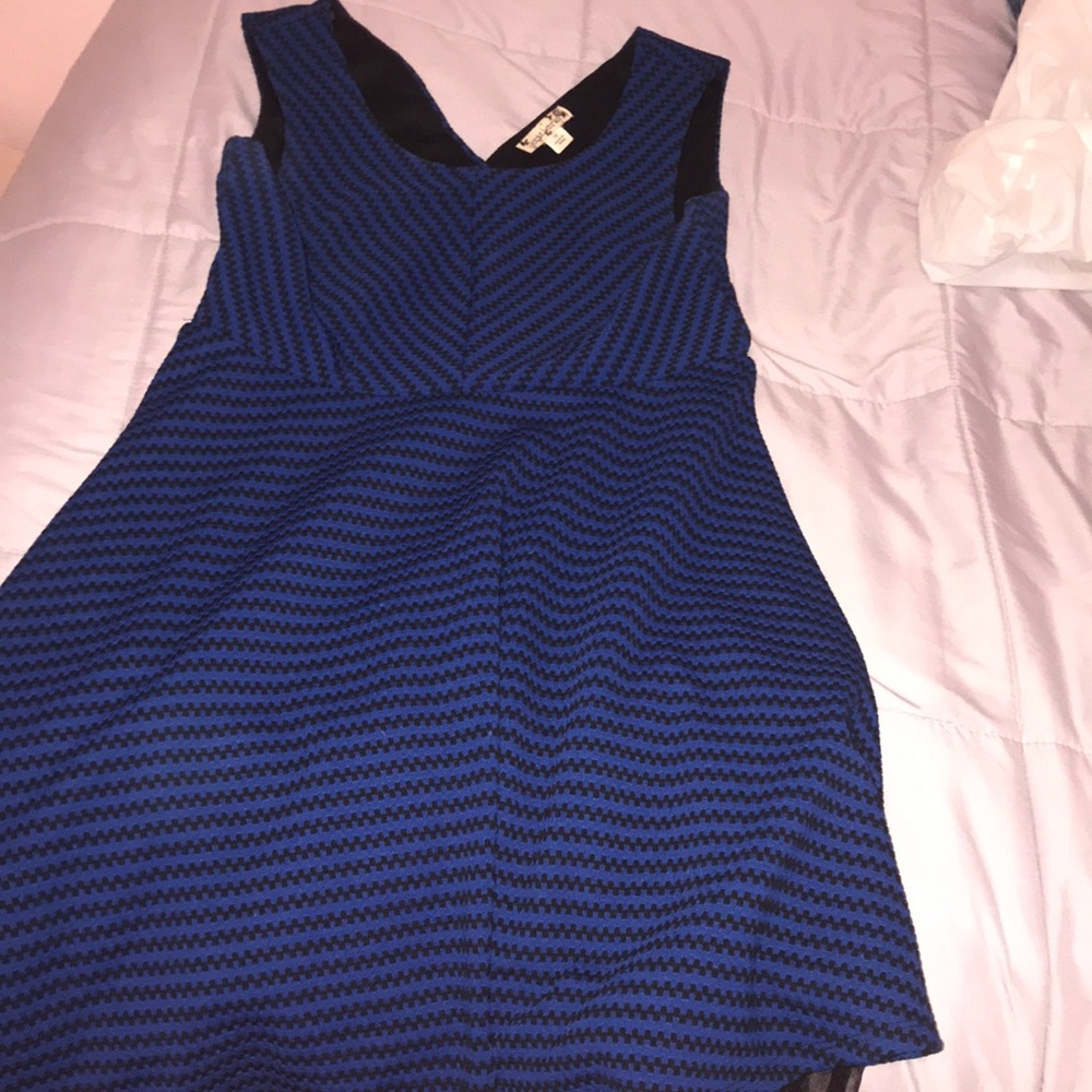 Blue and black dress